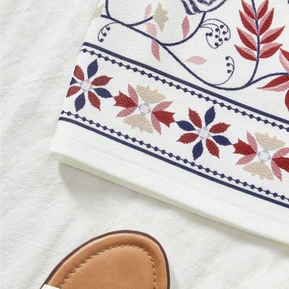 Embroidered Boho Mini Skirt Medium 8 10 - Picture 3 of 5